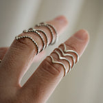 Load image into Gallery viewer, Hammered Chevron Stacking Rings
