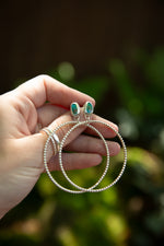 Load image into Gallery viewer, Turquoise Hoops - 4
