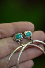 Load image into Gallery viewer, Turquoise Hoops - 6
