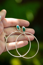Load image into Gallery viewer, Turquoise Hoops - 4

