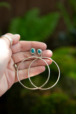 Load image into Gallery viewer, Turquoise Hoops - 2
