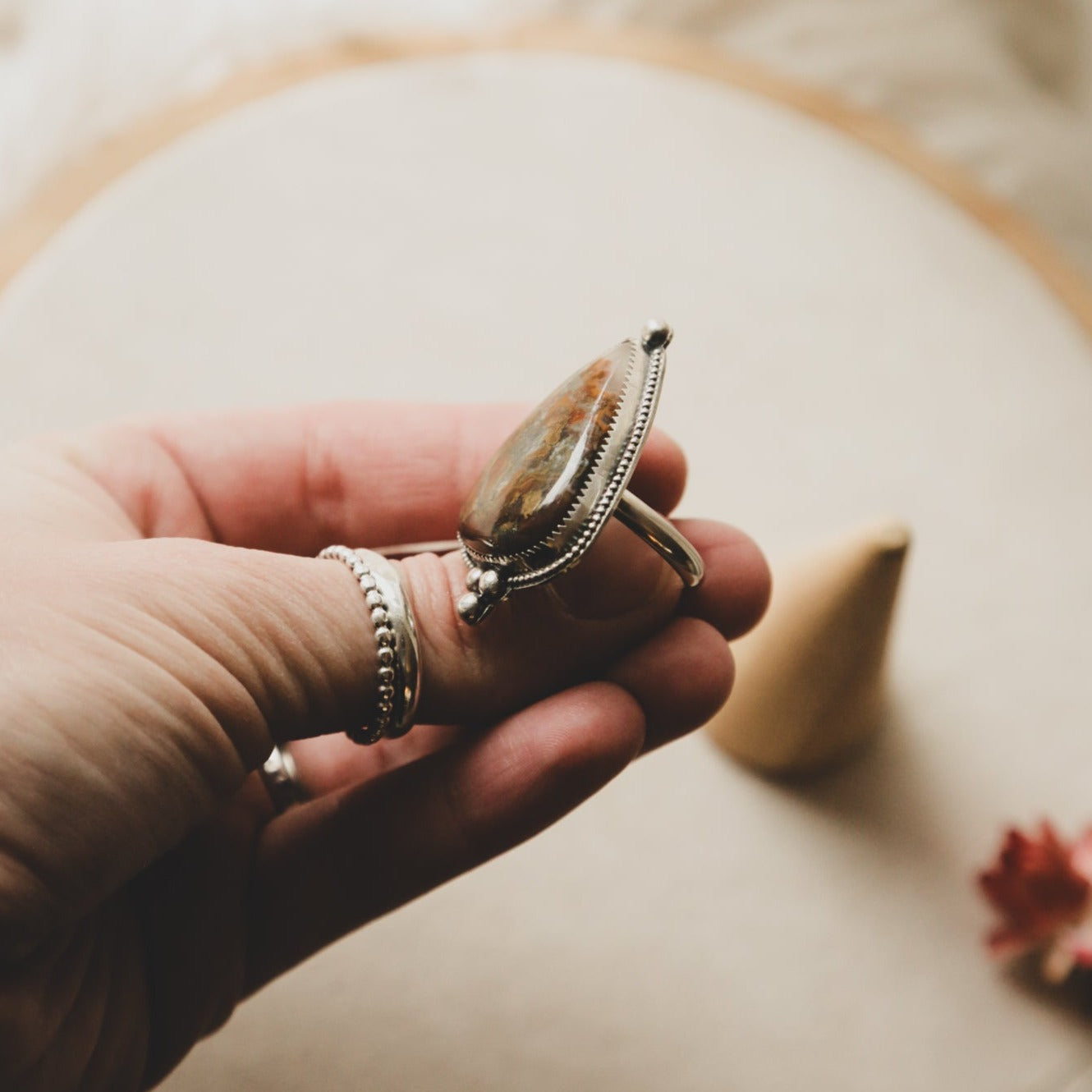 Moroccan Seam Agate Ring