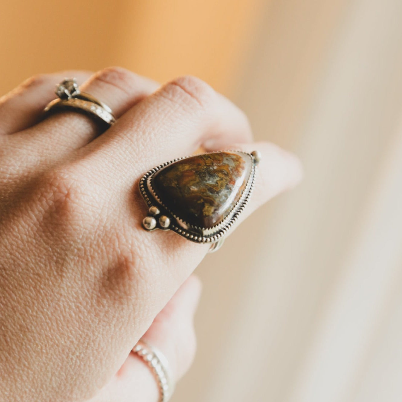 Moroccan Seam Agate Ring