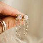 Load image into Gallery viewer, Pink Opal Chain Studs
