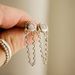 Load image into Gallery viewer, Pink Opal Chain Studs

