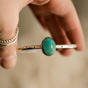Stamped Turquoise Stacking Cuff