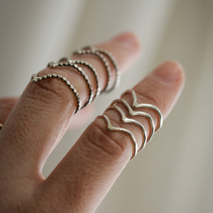 Hammered Chevron Stacking Rings