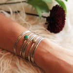 Load image into Gallery viewer, Stamped Turquoise Stacking Cuff
