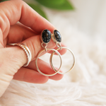 Load image into Gallery viewer, Small Snowflake Turquoise Hoops
