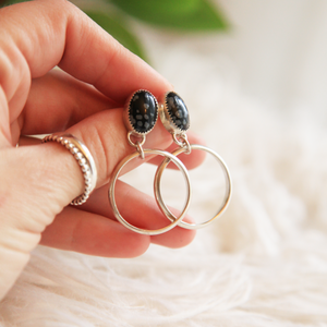 Small Snowflake Turquoise Hoops