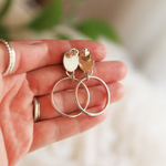 Load image into Gallery viewer, Small Snowflake Turquoise Hoops
